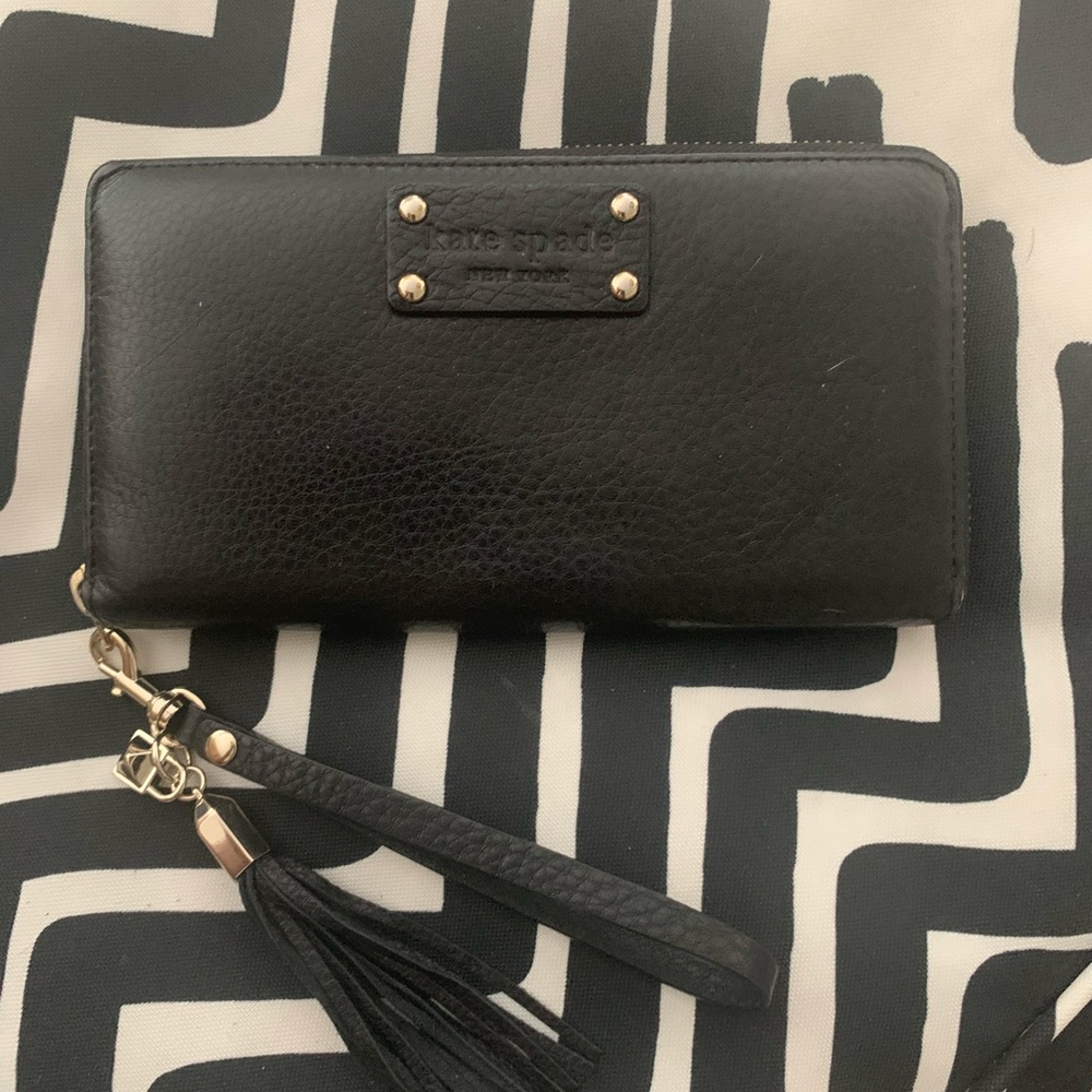 KATE SPADE Black Leather Continental Wallet